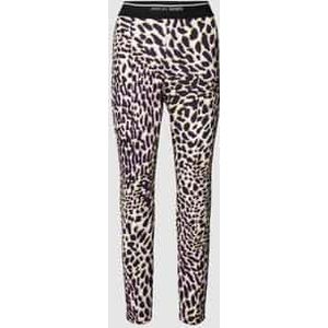 Slim fit stoffen broek met dierenprint