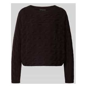 Gebreide pullover met kabelpatroon en ronde hals