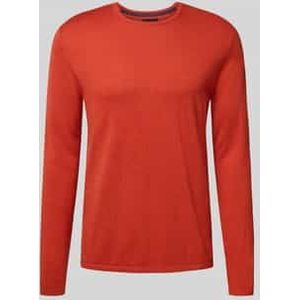 Regular fit pullover van puur katoen in gebreide look