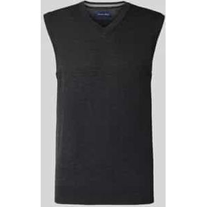 Gebreid shirt van wolmix met V-hals