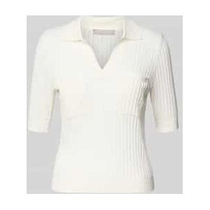 Gebreid shirt van viscosemix met polokraag