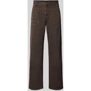 Straight leg jeans met siernaden, model 'DOUBLE KNEE'