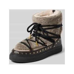 Snowboots van leer met teddybont, model 'CURLY ROCK'