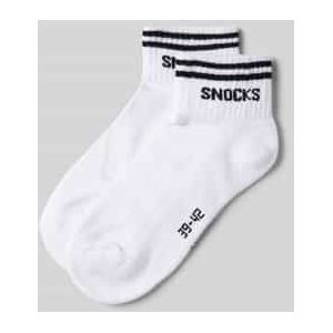 Sokken met labelopschrift in een set van 2 paar, model 'Retro Ankle'