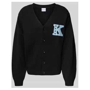 Gebreid jack met V-hals en stitching