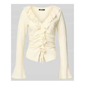 Blouseshirt met V-hals en volants