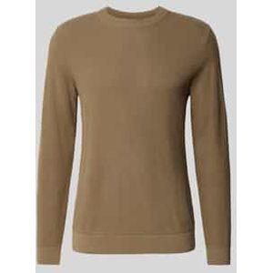 Gebreide pullover met structuurmotief en ronde hals