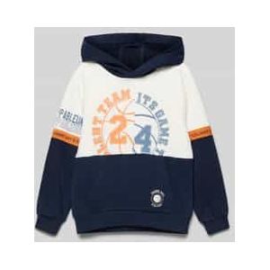 Regular fit two-tone hoodie met printdetails