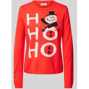 Gebreide pullover met ronde hals, model 'XMAS SELFIE'