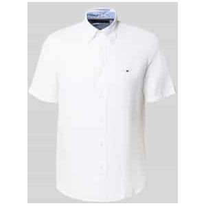 Regular fit vrijetijdsoverhemd van een mix van katoen en linnen