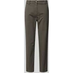 Tapered leg chino met knoop in hoornlook, model 'CHRISTY'