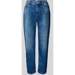 Korte jeans in used-look met labeldetail