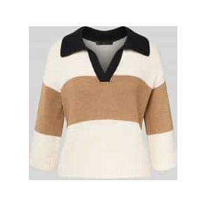 Oui - Gebreide Pullover - Dames - V-hals - Katoenmix - Los Model