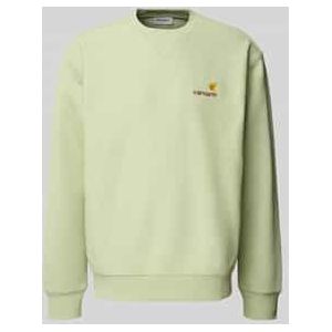 Sweatshirt met ronde hals en labelstitching