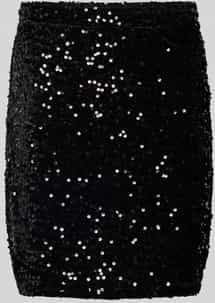 PIECES - PCKAM - Kokerrok - Zwart - Minirok met Pailletten
