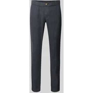 Regular fit linnen broek met elastische band