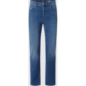 Straight fit high rise jeans met stretch, model 'Mailke'
