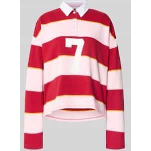 Sweatshirt met platte kraag en knoopsluiting