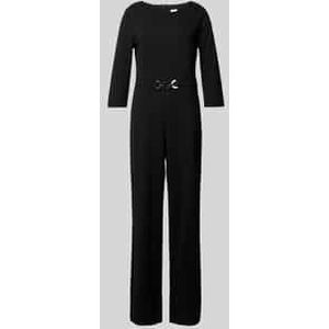 Regular fit jumpsuit van soepele viscosemix met sierriem