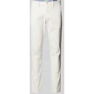 Slim stretch fit chino met riemlussen