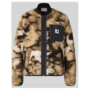 Fleecejack in all-over look met ritssluiting, model 'Janet'