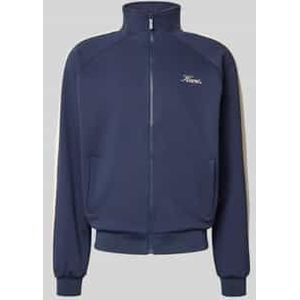 Sweatjack met labelprint en steekzakken