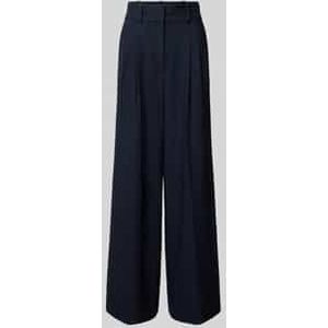 Wide leg stoffen broek met bandplooien, model 'PRESCILLIA ANN'