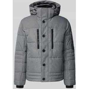 Tom Tailor - Gewatteerd Jack - Glanzend/Gemêleerd - Regular Fit - Met Afneembare Capuchon