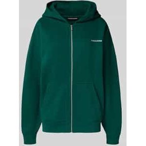 Oversized sweatjack met logostitching, model 'Clarita'