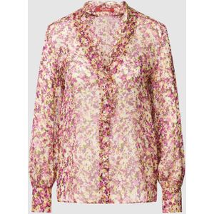 Zijden blouse met all-over motief, model 'PROSIT'