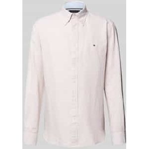 Tommy Hilfiger - Regular Fit - Vrijetijdsoverhemd - Gestreept - Mix van Katoen en Linnen