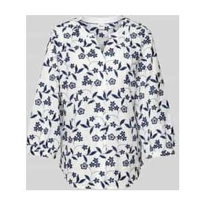 Blouse - Velia - Blouse - Multicolor - Katoen, Bloemenprint, Driekwart Mouw