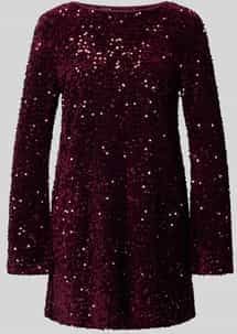 Onlanika - Korte Jurk - Mini-lengte - Lange Mouwen - O-hals - Pailletten Detail