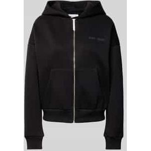 Oversized sweatjack met labelprint