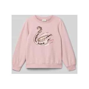 Sweatshirt - Met Ronde Hals - Zachte Geborstelde Sweatstof - Paillettenprint