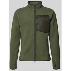 Regular fit fleecejack met logostitching, model 'Pile'