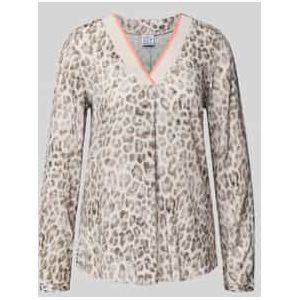 Blouseshirt van viscose met V-hals