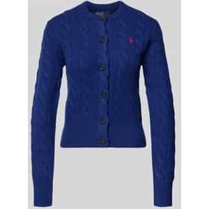 Cardigan van een mix van wol en kasjmier met labelstitching