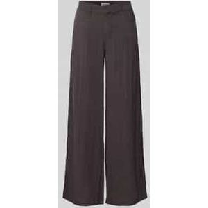 Wide leg stoffen broek in kreuklook, model 'Sander'