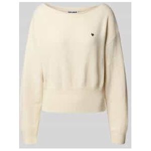 Oversized gebreide pullover met boothals