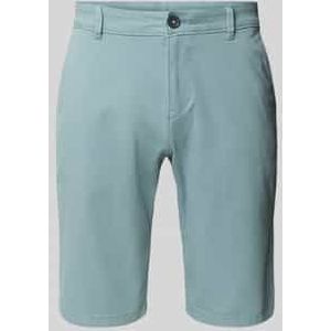 Slim fit korte chino van katoenmix