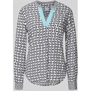 Blouseshirt van viscose met V-hals