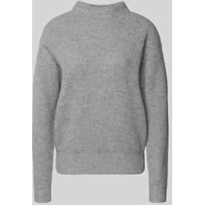 Regular fit kasjmier pullover in gebreide look