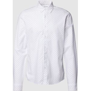 Slim fit zakelijk overhemd met labelstitching, model 'OXFORD'