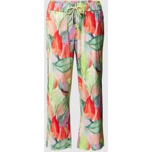 Wide leg stoffen broek met bloemenmotief, model 'PIA'