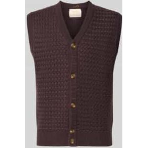 Mouwloos vest van wolmix met V-hals