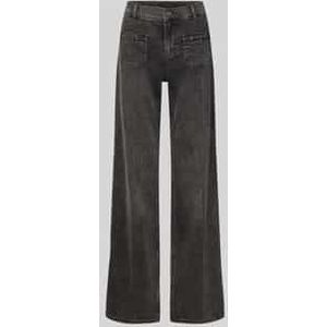 Flared jeans met opgestikte zakken, model 'LIZ SMART BUCKLE'