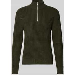 Regular fit schipperstrui in wafelstructuur, model 'TOM'