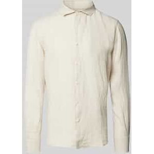 Regular fit linnen overhemd met kentkraag, model 'PAMPLONA'