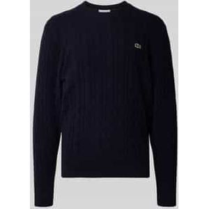 Lacoste - AH2924 - Trui - Navy Blue - Classic Fit - 100% Wol